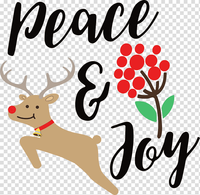 Christmas Day, Peace And Joy, Watercolor, Paint, Wet Ink, Reindeer, Rudolph transparent background PNG clipart