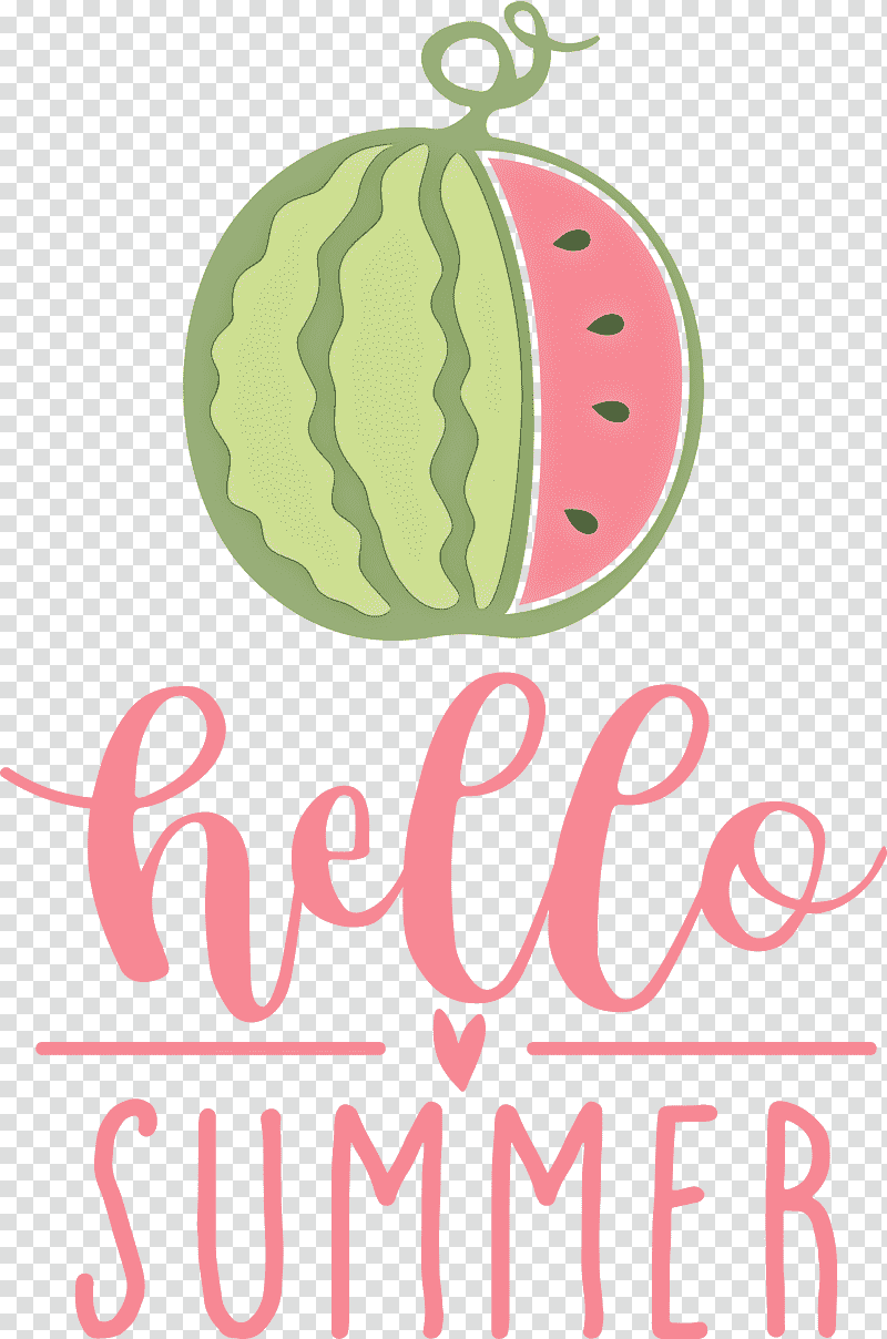 Hello Summer, Logo, Green, Meter, Fruit, Line, Flower transparent background PNG clipart