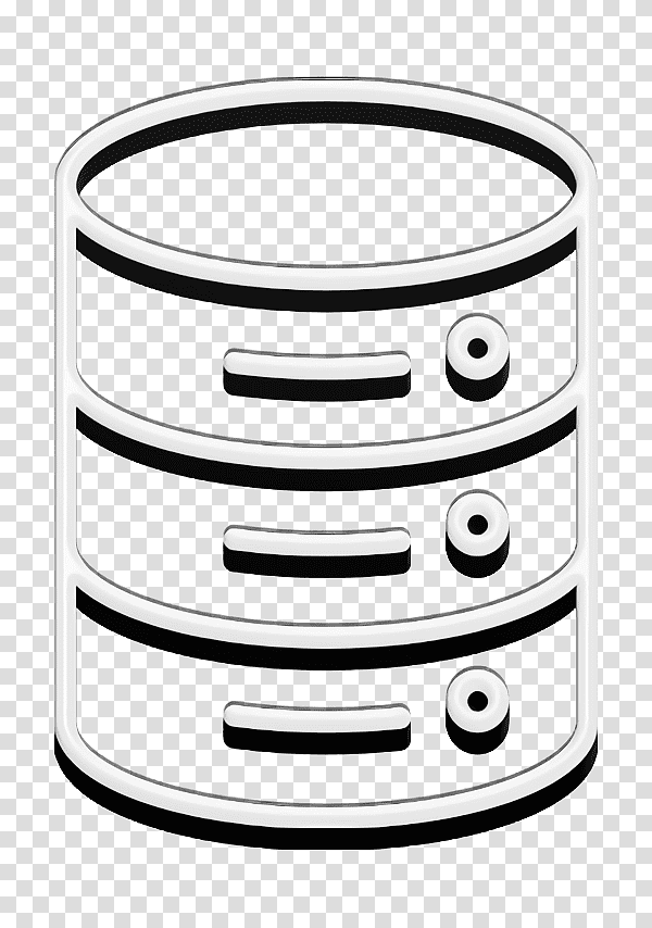 Website Server and Hosting icon Data icon Database icon, Black And White
, Line, Meter, Mathematics, Geometry transparent background PNG clipart