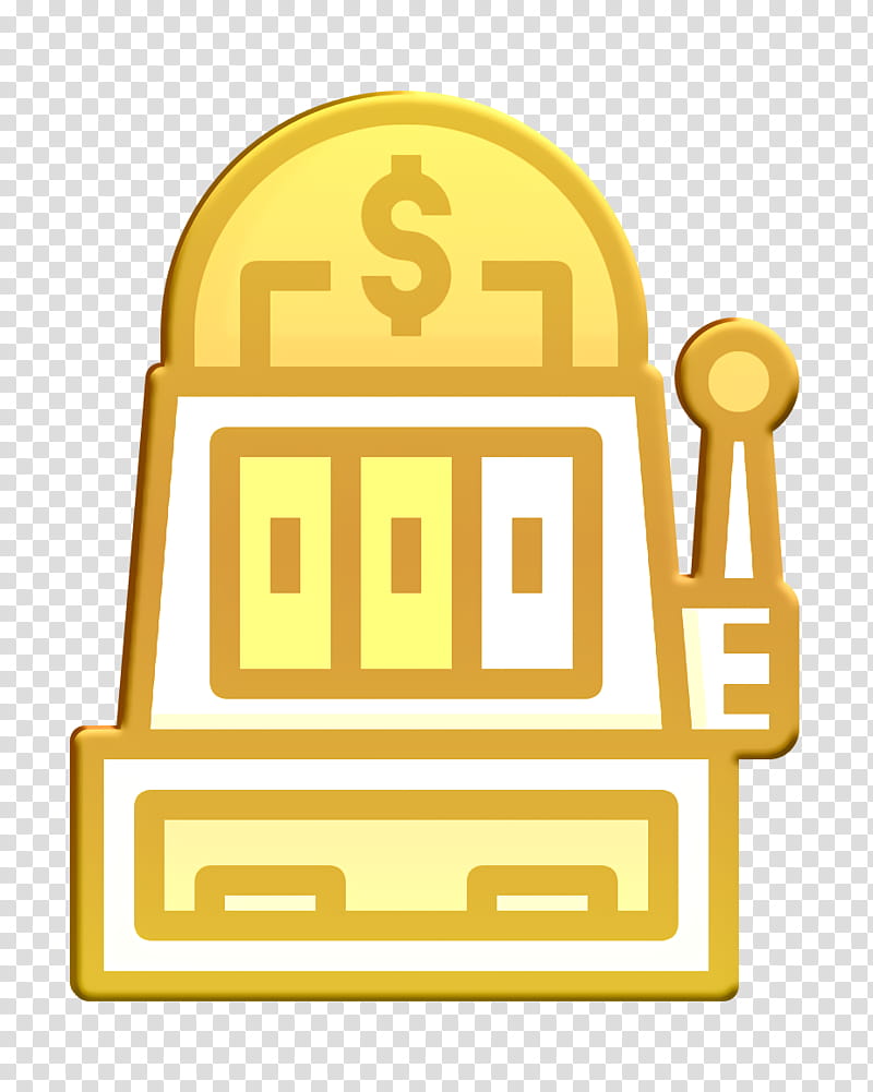 Slot machine icon Gaming Gambling icon Poker machine icon, Gaming Gambling Icon, Yellow, Logo transparent background PNG clipart
