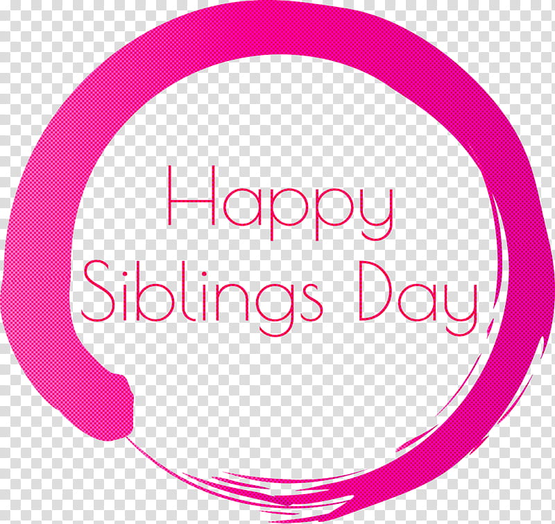 Happy Siblings Day, Pink, Text, Line, Magenta, Circle, Material Property, Logo transparent background PNG clipart