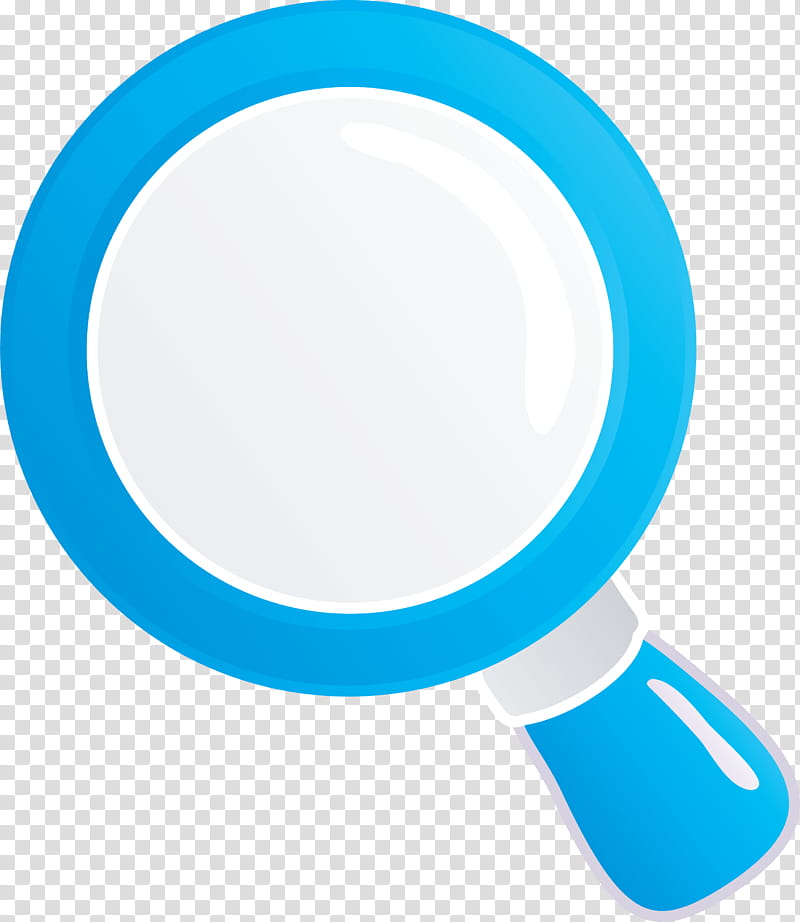 Magnifying glass magnifier, Blue, Aqua, Turquoise, Circle, Tableware, Makeup Mirror transparent background PNG clipart
