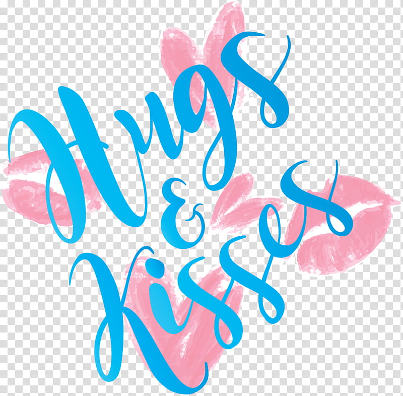 valentines day hugs and kisses, Text, Pink, Calligraphy transparent background PNG clipart