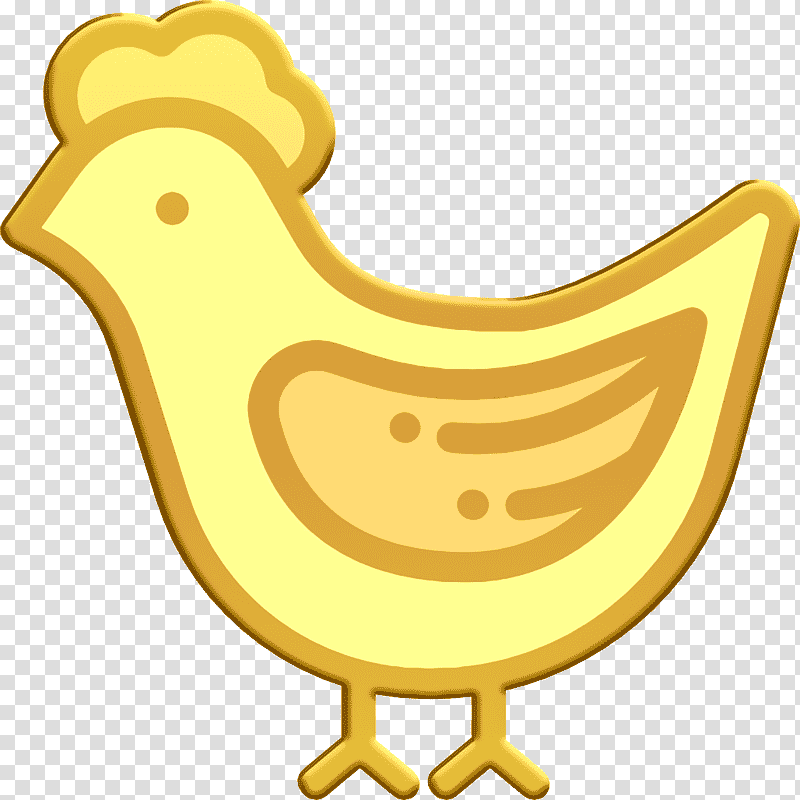 Chicken icon Agriculture icon, Landfowl, Birds, Beak, Poultry, Water Bird, Cartoon transparent background PNG clipart