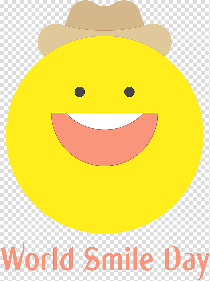 Emoticon, World Smile Day, Watercolor, Paint, Wet Ink, Smiley, Yellow, Happiness transparent background PNG clipart