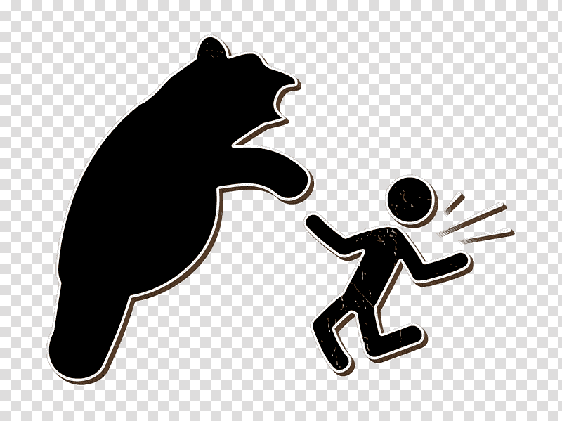Attack icon people icon Bear attacking icon, Humans Icon, Royaltyfree, Stick Figure, Pictogram, Logo, Psychologist transparent background PNG clipart