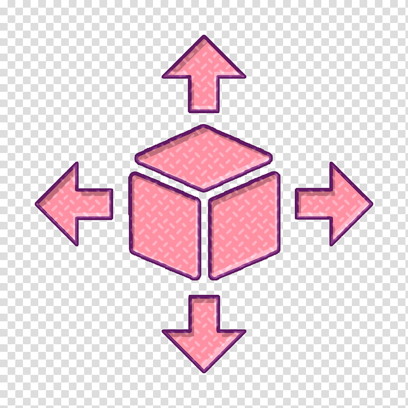Delivery cube box package with four arrows in different directions icon Logistics Delivery icon Box icon, Arrows Icon, Logo, Icon Design, Poster transparent background PNG clipart