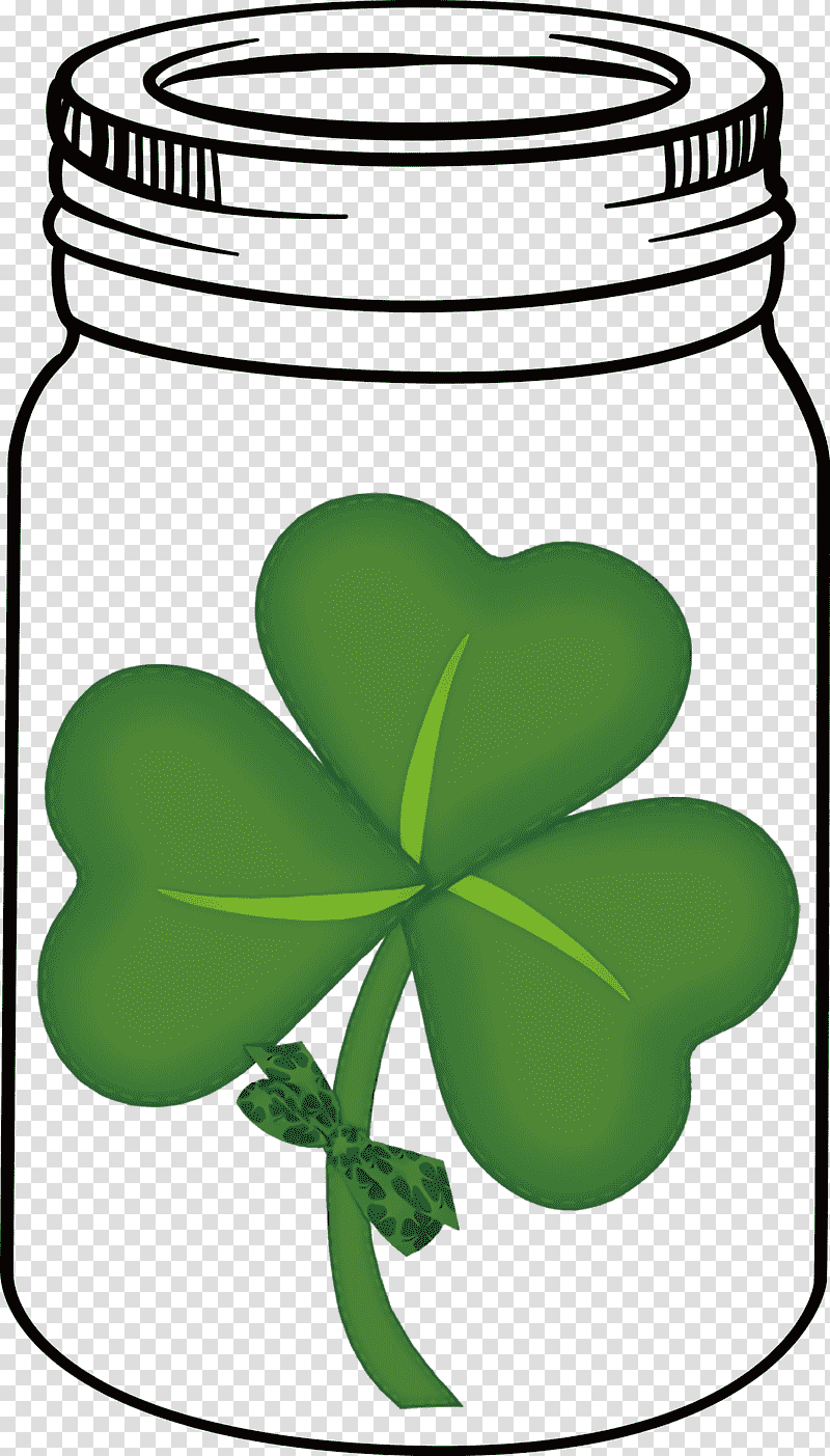 St Patricks Day Mason Jar, Leaf, Flower, Shamrock, Green, Meter, Tree transparent background PNG clipart