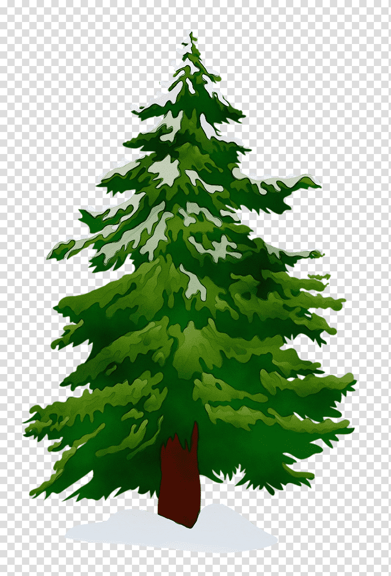Christmas tree, Watercolor, Paint, Wet Ink, Pine, Fir, Spruce transparent background PNG clipart