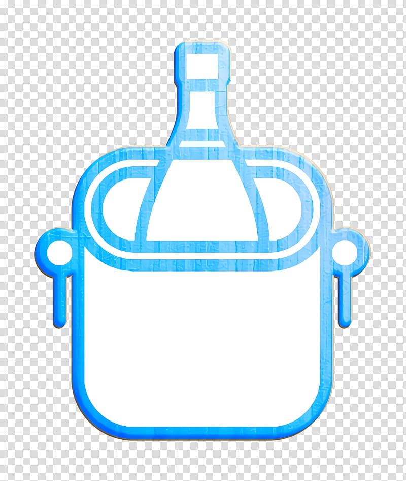 Restaurant icon Food and restaurant icon Ice bucket icon, Blue, Bottle, Azure, Water Bottle, Plastic Bottle, Liquid, Glass Bottle transparent background PNG clipart