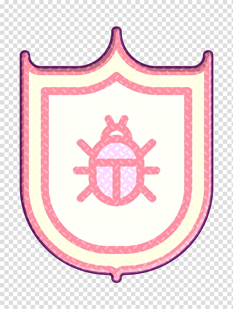 Antivirus icon Shield icon Data Protection icon, Pink, Emblem, Magenta, Symbol transparent background PNG clipart