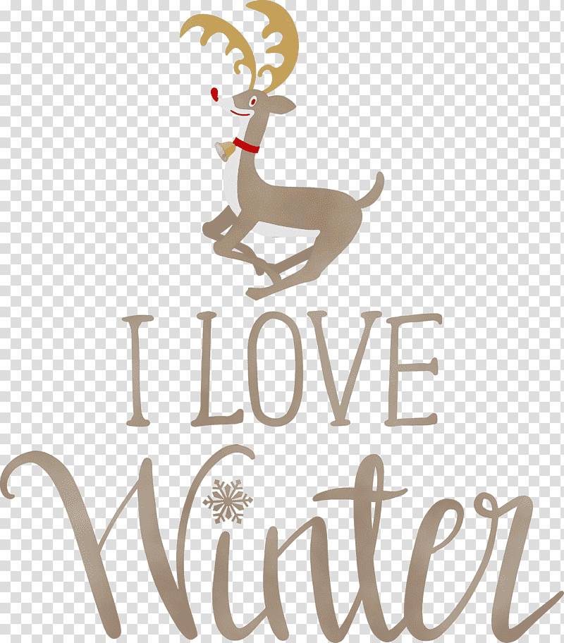Reindeer, I Love Winter, Winter
, Watercolor, Paint, Wet Ink, Logo transparent background PNG clipart