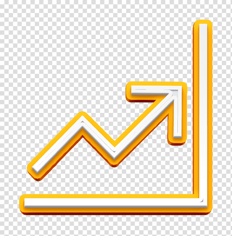 Stats icon Business and trade icon Graph icon, Logo, Sign, Yellow, Line, Meter, Geometry transparent background PNG clipart