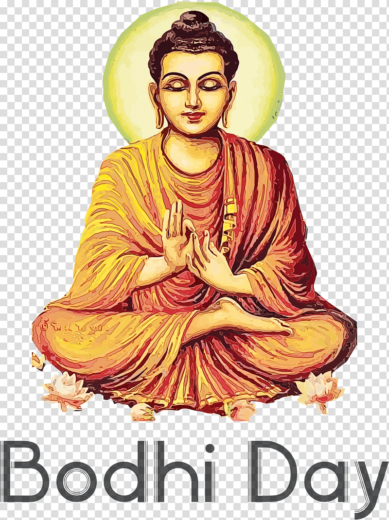 gautama buddha buddhahood buddharupa theravada pāli canon, Bodhi Day, Watercolor, Paint, Wet Ink, Buddhas Birthday, Vesak transparent background PNG clipart
