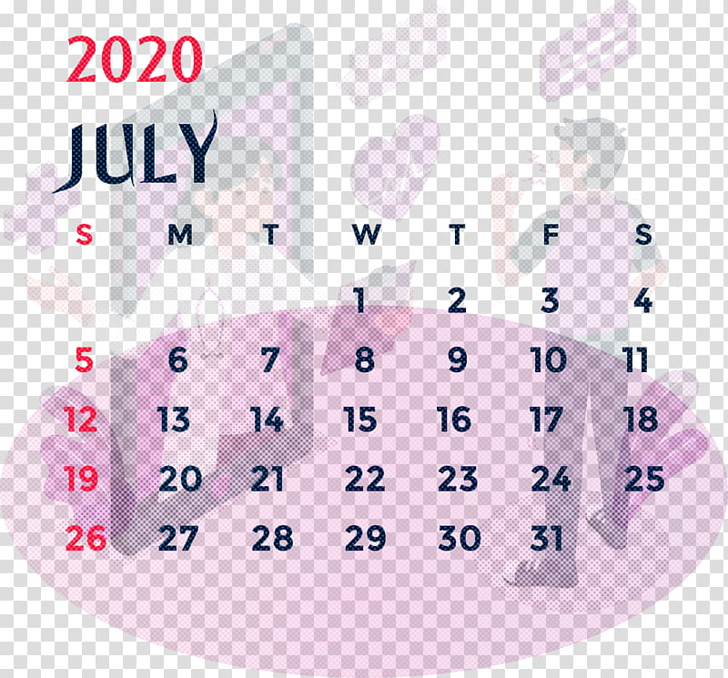 July 2020 Printable Calendar July 2020 Calendar 2020 Calendar, Calendar System, Pink M, June, Meter transparent background PNG clipart