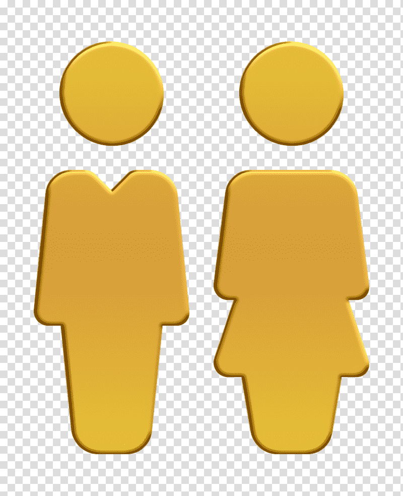 User icon Man and woman icon Wc icon, Yellow, Meter, Cartoon transparent background PNG clipart
