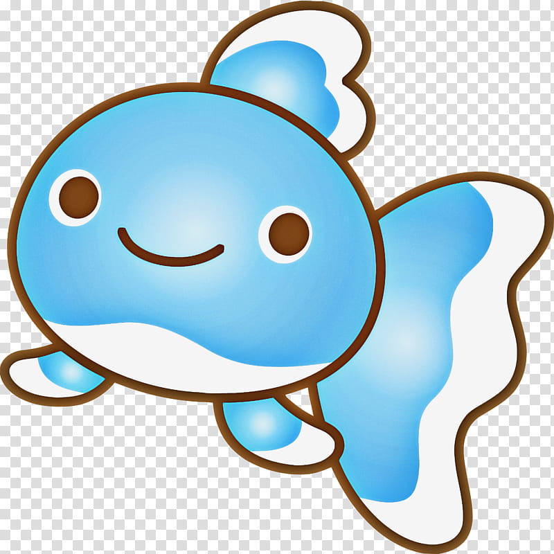 Baby Goldfish Goldfish, Cartoon, Blue, Turquoise, Aqua, Smile, Line, Happy transparent background PNG clipart