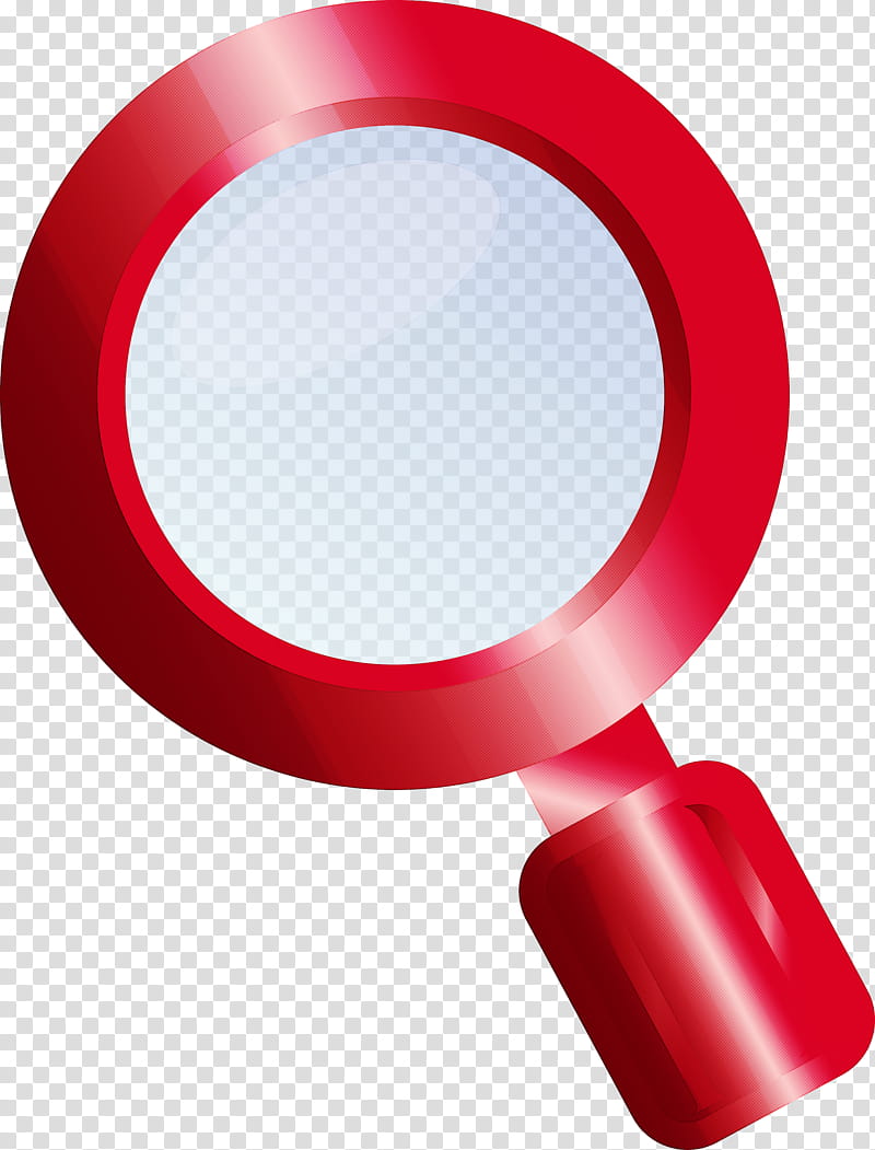 Magnifying glass magnifier, Red, Material Property, Circle, Makeup Mirror transparent background PNG clipart