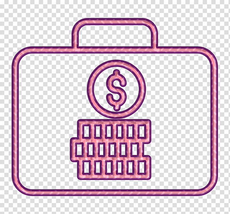 Business and finance icon Investment icon Suitcase icon, Pink, Line, Line Art, Rectangle transparent background PNG clipart
