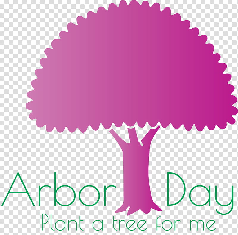 Arbor Day Tree Green, Pink, Baking Cup, Purple, Logo, Magenta transparent background PNG clipart