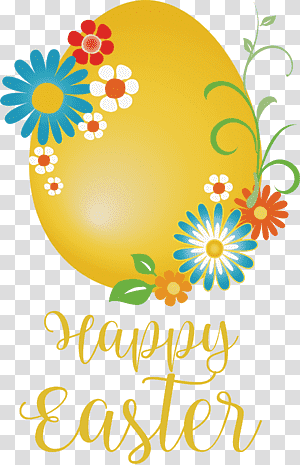 Happy Easter Easter eggs, Easter Bunny, Egg Hunt, Easter Postcard, Easter Basket, Egg Decorating, Floral Design transparent background PNG clipart thumbnail