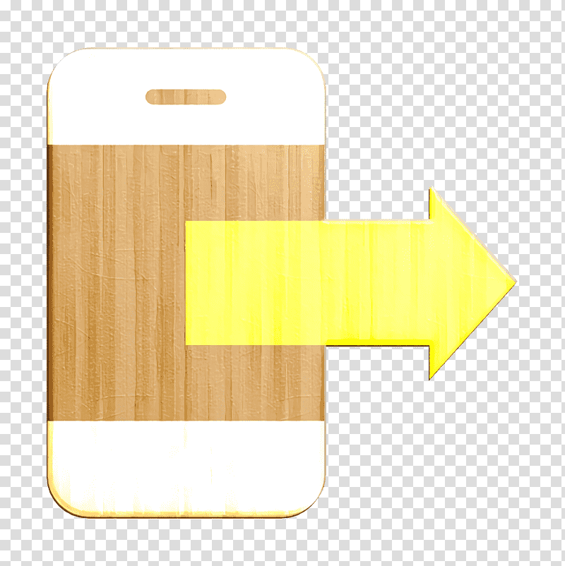 Communication and media icon Right arrow icon Smartphone icon, Logo, M083vt, Yellow, Line, Wood, Text transparent background PNG clipart