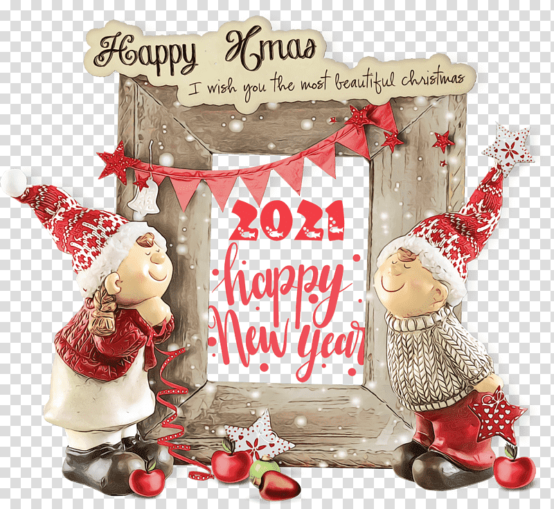 Christmas Day, 2021 Happy New Year, 2021 New Year, Watercolor, Paint, Wet Ink, Christmas Decoration transparent background PNG clipart