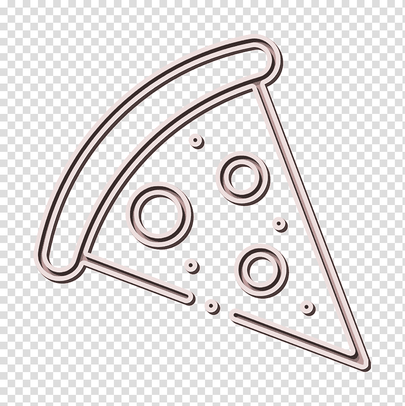 Gastronomy icon Pizza icon, Metal, Angle, Car, Circle, Material, Jewellery transparent background PNG clipart