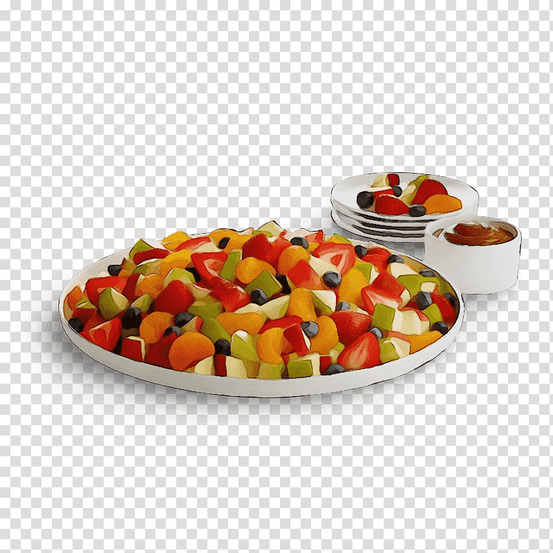 vegetarian cuisine vegetable platter finger food garnish, Watercolor, Paint, Wet Ink, Tableware, Fruit, Dish Network transparent background PNG clipart