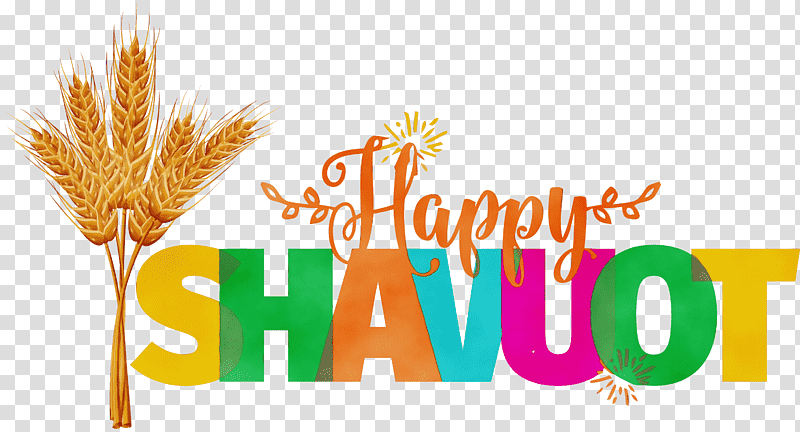 logo commodity grasses font meter, Happy Shavuot, Jewish, Watercolor, Paint, Wet Ink transparent background PNG clipart