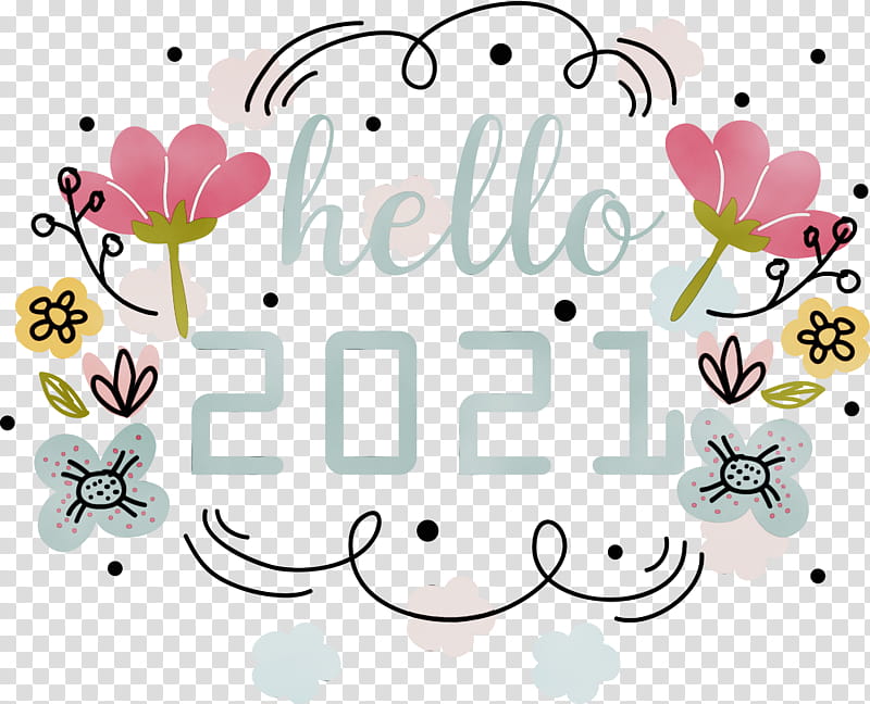 Floral design, Hello 2021, Happy New Year 2021, Watercolor, Paint, Wet Ink, M02csf, Drawing transparent background PNG clipart
