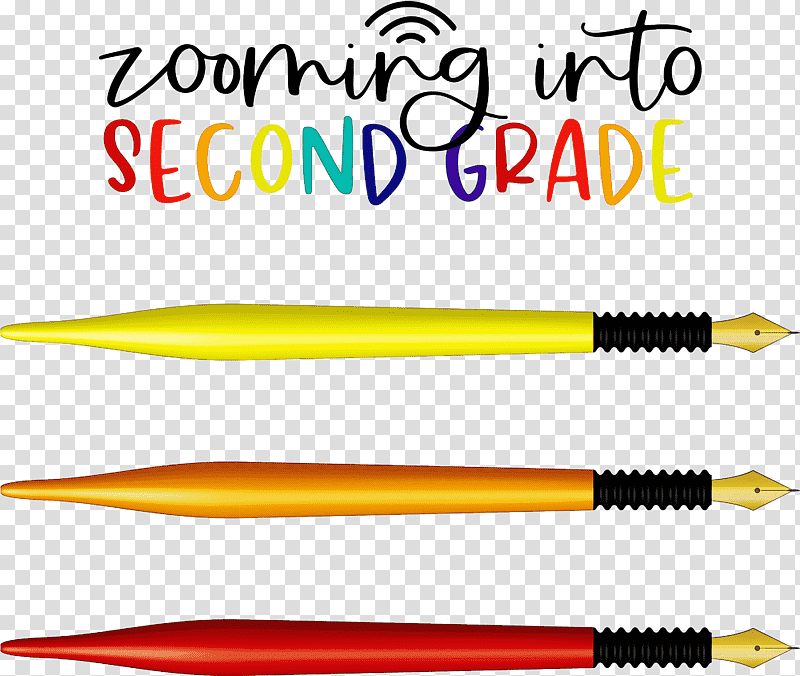 back to school second grade, Office Supplies, Pen, Yellow, Line, Meter, Geometry transparent background PNG clipart