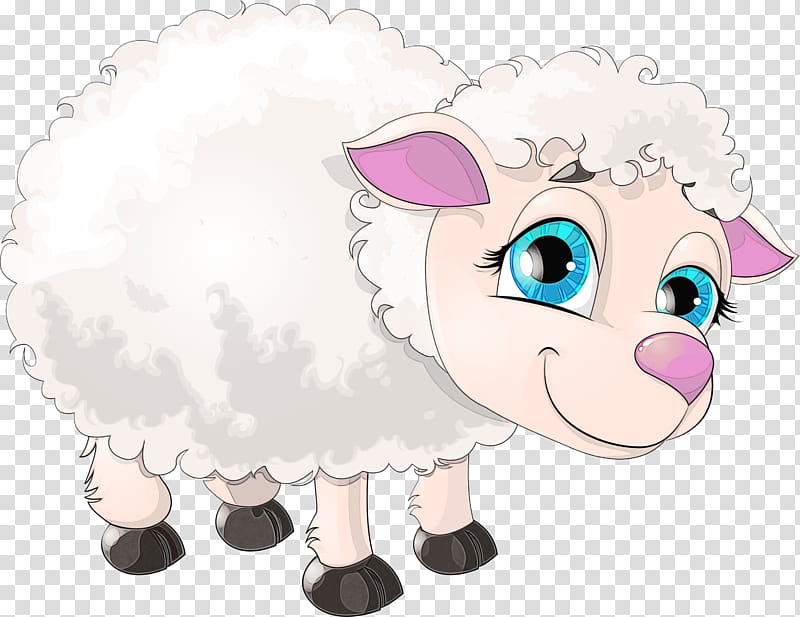 cartoon sheep drawing animation goat, Watercolor, Paint, Wet Ink, Cartoon, Live, Porky Pig, Silhouette transparent background PNG clipart