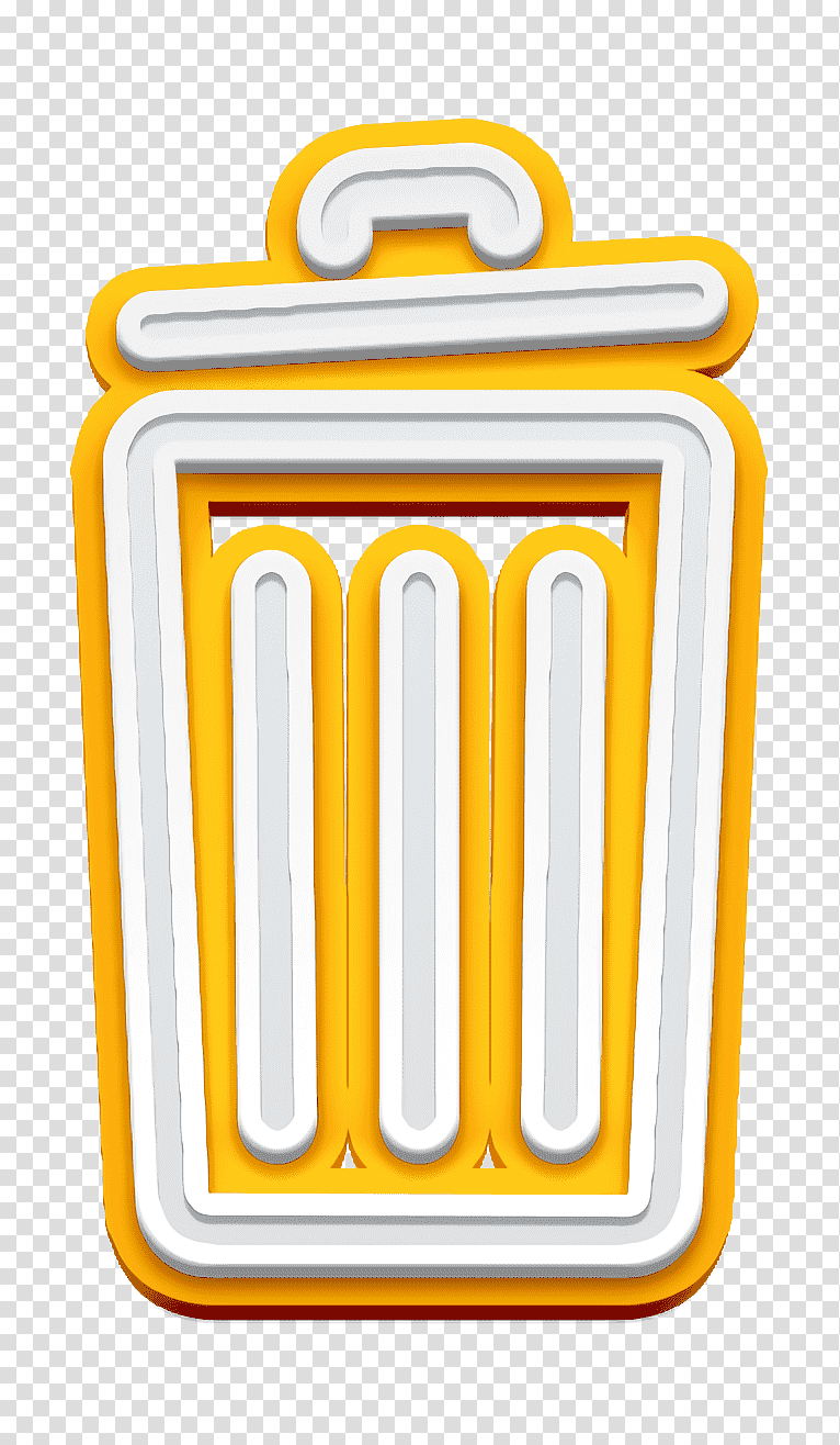 graphy icon Recycle bin icon interface icon, Icon, Trash Icon, Yellow, Line, Meter, Material transparent background PNG clipart