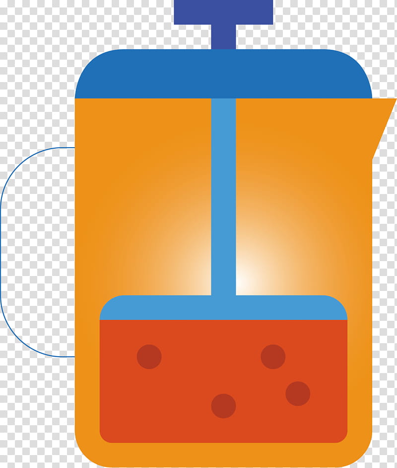 French Press, Orange, Line transparent background PNG clipart