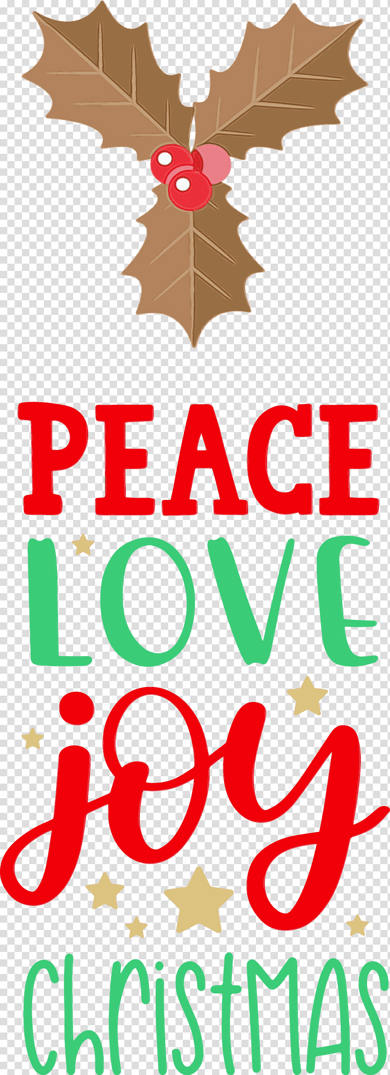 Christmas tree, Peace, Love, Joy, Christmas , Watercolor, Paint transparent background PNG clipart