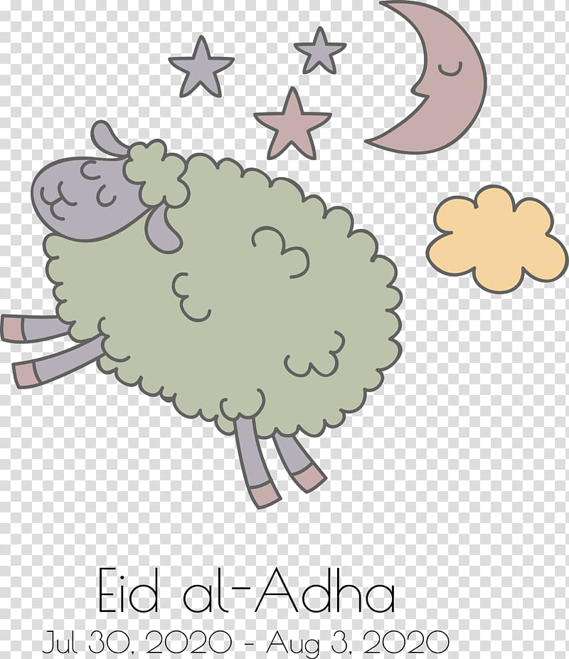 Eid al-Adha Eid Qurban Qurban Bayrami, Eid Al Adha, Sheep, Cuteness, Cartoon, Flower, Area, Line transparent background PNG clipart
