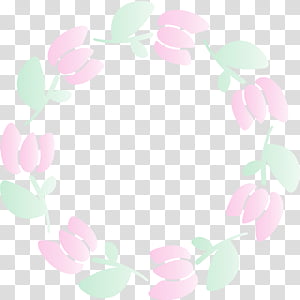pink leaf heart plant pattern, TULIP FRAME, Easter Frame, Watercolor, Paint, Wet Ink, Circle, Petal transparent background PNG clipart thumbnail