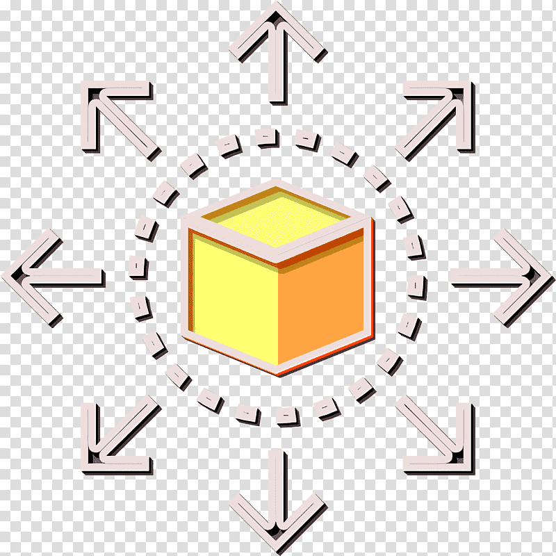 Web Design Development & UI icon Big data icon Cube icon, Web Design Development UI Icon, Diagram, Line, Triangle, Yellow, Meter transparent background PNG clipart
