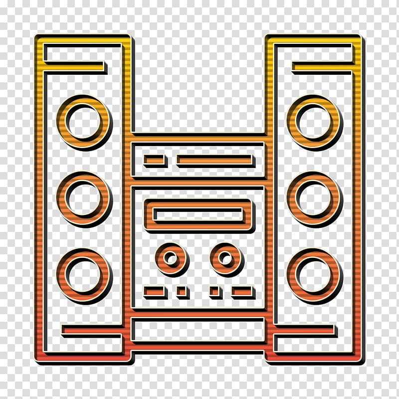 Home theater icon Home Equipment icon Audio system icon, Line, Rectangle transparent background PNG clipart