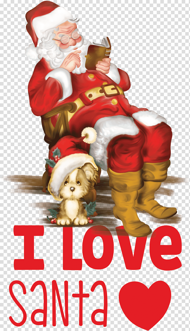 I Love Santa Santa Christmas, Christmas , Santa Claus, Christmas Day, Ded Moroz, Snegurochka, Christmas Ornament transparent background PNG clipart