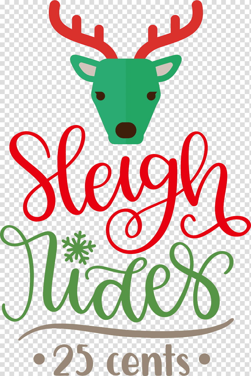 Sleigh Rides Deer reindeer, Christmas , Logo, Christmas Day, Christmas Ornament M, Meter, Flower transparent background PNG clipart
