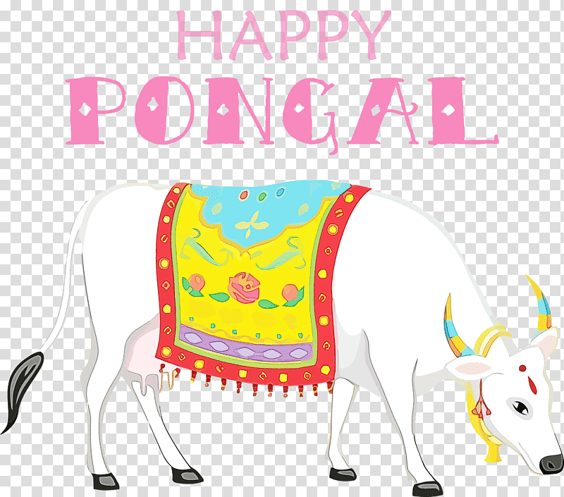 Pongal, Happy Pongal, Watercolor, Paint, Wet Ink, Mattu Pongal, Ox transparent background PNG clipart
