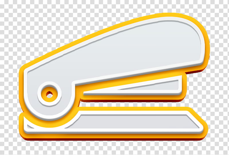 Stapler icon technology icon Tool icon, Office Set Icon, Yellow, Line, Symbol, Text, Automobile Engineering, Mathematics transparent background PNG clipart