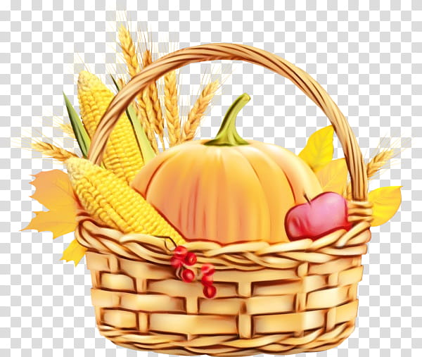 Thanksgiving, Watercolor, Paint, Wet Ink, Pongal, Gift Basket, Harvest Festival, Picnic Basket transparent background PNG clipart