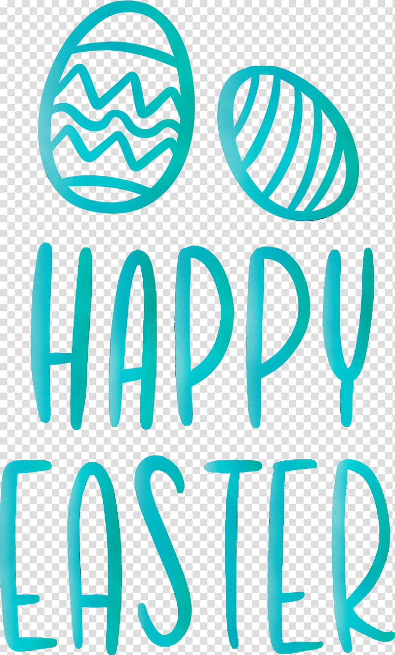text blue aqua turquoise font, Easter Day, Happy Easter Day, Watercolor, Paint, Wet Ink, Teal, Azure transparent background PNG clipart
