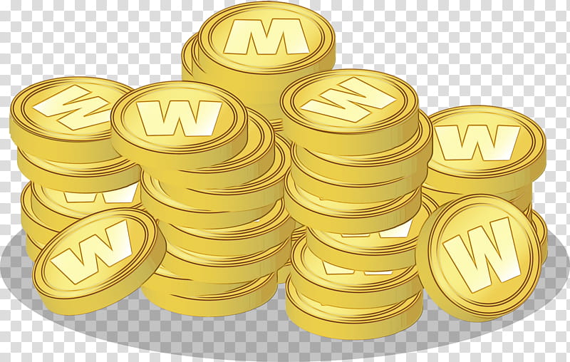 yellow currency games money metal, Watercolor, Paint, Wet Ink, Coin, Rim transparent background PNG clipart