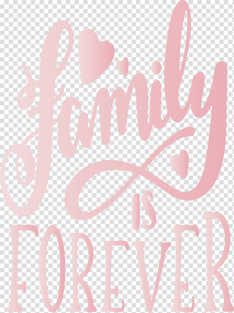 text font pink logo, Family Day, Heart, Family Is Forever, Watercolor, Paint, Wet Ink transparent background PNG clipart