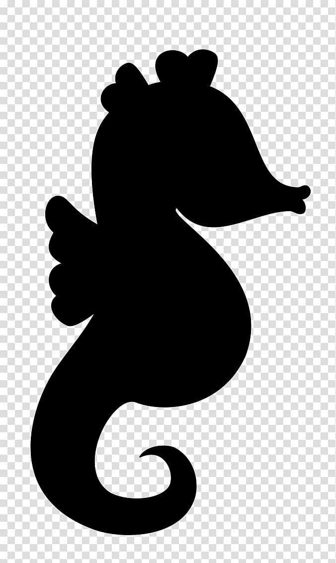 silhouette squirrel black-and-white seahorse fish, Blackandwhite transparent background PNG clipart