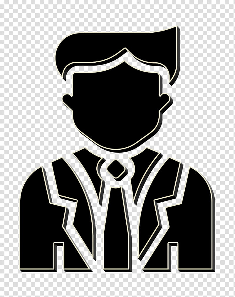Jobs and Occupations icon Businessman icon, Logo, Blackandwhite, Stencil, Style, Tshirt transparent background PNG clipart